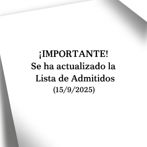 Listas de admitidos/as en el Colegio Mayor